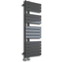 Bathroom Kingdom Wellington Anthracite Designer Flat Panel Heated Towel Rail 1292x500mm in Grey