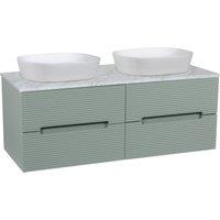 Bathroom Kingdom Monza Green & Grey Fluted Wall Hung Vanity Basin 1200mm