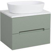 Bathroom Kingdom Monza Green & Grey Fluted Wall Hung Vanity Basin 600mm