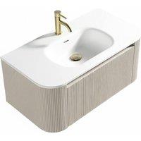 Bathroom Kingdom Monza Soft Coffee Wall Hung Vanity Basin 870mm in Grey