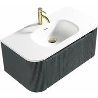 Bathroom Kingdom Monza Smoked Sage Wall Hung Vanity Basin 870mm in Dark Green