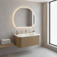 Bathroom Kingdom Monza Oak Wall Hung Vanity Basin 870mm