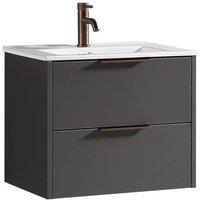 Bathroom Kingdom Sora Dark Grey Wall Hung Basin Vanity Drawer 600mm