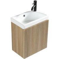Bathroom Kingdom Flauto Oak Wall Hung Cloakroom Vanity Basin 450mm