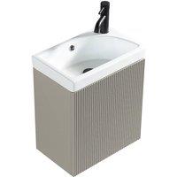 Bathroom Kingdom Flauto Soft Coffee Wall Hung Cloakroom Vanity Basin 450mm in Taupe