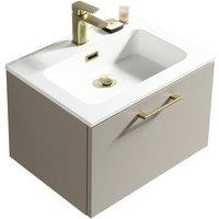 Bathroom Kingdom Piatta Grey Wall Hung Basin Drawer Vanity 600mm
