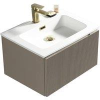 Bathroom Kingdom Flauto Grey Wall Hung Basin Drawer Vanity 600mm
