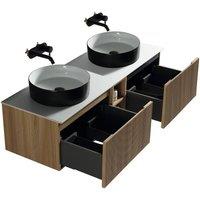 Bathroom Kingdom Flauto Oak Wall Hung Basin Vanity 1400mm
