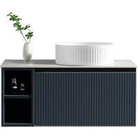 Bathroom Kingdom Flauto Midnight Wall Hung Basin Vanity 800mm