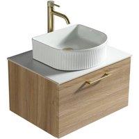 Bathroom Kingdom Piatta Oak Wall Hung Basin Vanity 600mm