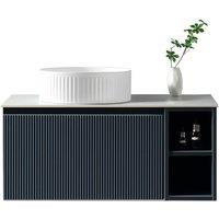 Bathroom Kingdom Flauto Midnight Wall Hung Basin Vanity 800mm in Blue
