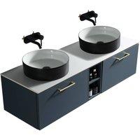 Bathroom Kingdom Piatta Midnight Wall Hung Basin Vanity 1400mm in Blue