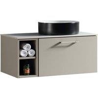 Bathroom Kingdom Piatta Soft Coffee Wall Hung Basin Vanity 800mm in Taupe