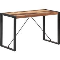 Berkfield Home Dining Table 120x60x75 cm Solid Wood with Sheesham Finish in Brown | Size: 120 x 60 x 75 cm