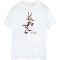 Looney Tunes Men's Wile E Coyote Distressed Cotton T-Shirt in White | Size: Large