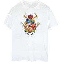 The Muppets Men's Dr Teeth & The Electric Mayhem Cotton T-Shirt in White | Size: 4XL