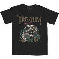 Trivium Men's Skelly Flower Cotton T-Shirt in Black | Size: 2XL