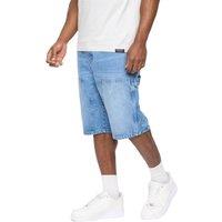 Crosshatch Men's Teleman Denim Shorts in Mid Blue | Size: 34R