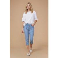 Dorothy Perkins Women's Comfort Stretch Cropped Skinny Jeans in Light Wash | Size: 14