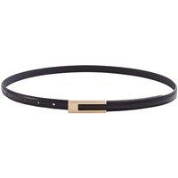 MODISHION Women's Adjustable Skinny PU Leather Belt in Black | Size: S/M