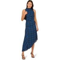 Adrianna by Adrianna Papell Women's Plaid Asymmetrical Dress in Brown | Size: 18