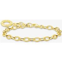 THOMAS SABO Women's 18ct Gold Plated Oval Belcher Charm Bracelet X0031-413-39-L19, 5