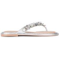 Carvela Women's 'Marina Flat Sandal' Sandals in Silver | Size: 4