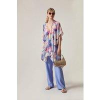 James Lakeland Women's Blue Iris Print Kaftan