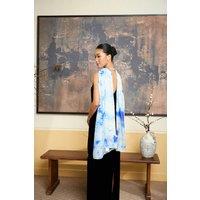 Silk and Bears Women's Sky Blue Shibori Silk Scarf - Hand-Dyed Mulberry Silk Shawl Wrap, Wedding Guest & Bridal Cover Up in Light Blue