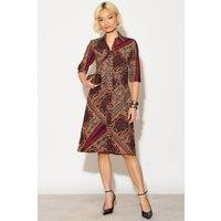 Dals Hart Women's Midi Shirt dress in Rust & Navy | Size: Medium
