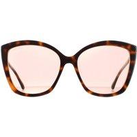 Jimmy Choo Women's Cat Eye Havana Pink Gold Mirror Nat/S in Brown