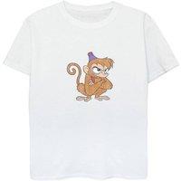 Aladdin Boy's Abu Angry Cotton T-Shirt in White | Size: 7-8 Years