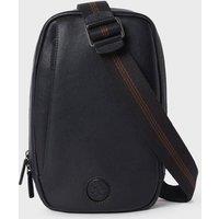 OSPREY LONDON Men's The Compass Leather Sling Bag in Black