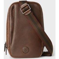 OSPREY LONDON Men's The Compass Leather Sling Bag in Tan