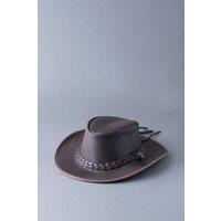 Lakeland Leather Men's 'Outback III' Australian Style Leather Hat in Brown | Size: Medium