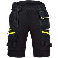 Portwest Men's Detachable Holster Pocket Shorts in Black | Size: 32R