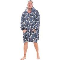 Gamer Men's Controller Fleece Oversized Hoodie Blanket in Grey
