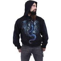 Spiral Direct Men's Storm Dragon Back Print Pullover Hoodie in Black | Size: Medium