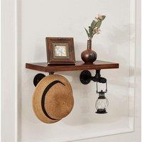Living and Home 1 Piece Industrial Style Wall-Mounted Shelf Bracket Accessory in Black
