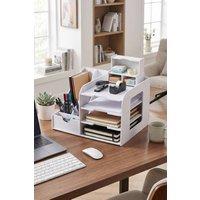 Living and Home White Desktop Letter Tray Desk Organiser