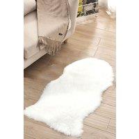 Living and Home 60Cm x 90Cm Humberto Handmade Shag Cowhide White Rug | Size: 60 cm x 90 cm
