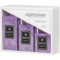 H&O Direct Lavender Scented 3Pcs Candle Set in Purple