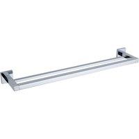 Bathroom Kingdom Sydney Chrome Square Double Towel Rail in Silver