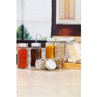 Living and Home 24Pcs Glass Spice Jars Spice Bottle Salt Seasoning Jars with Metal Screw Lid in Clear