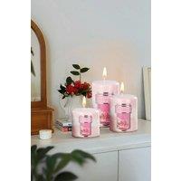 Living and Home 3Pcs Pink Rose Scented Candle Set