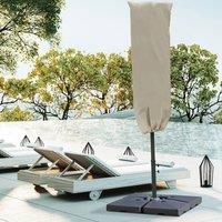 OUTSUNNY Garden Parasol Cover for 2-4.6m Outdoor Umbrella UV Protector with Rod, Zipper in Khaki