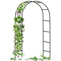 Crystals 2.4m Metal Garden Arch Heavy Duty Rose Climbing Plants Archway in Dark Green | Size: 2m
