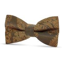 Paul Andrew Paisley Floral Satin Bow Tie in Bronze