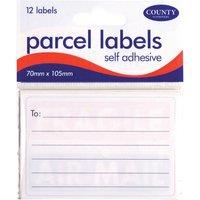County Stationery Self-Adhesive Label (Pack of 12) in White