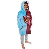 West Ham United FC Crest Fleece Hoodie Blanket in Red